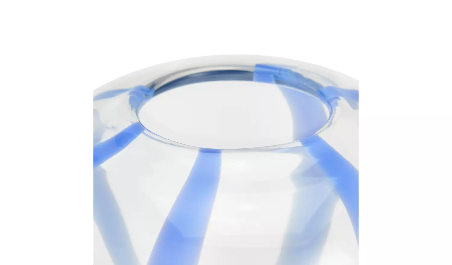 Habitat Art Glass Stripe Vase - Blue