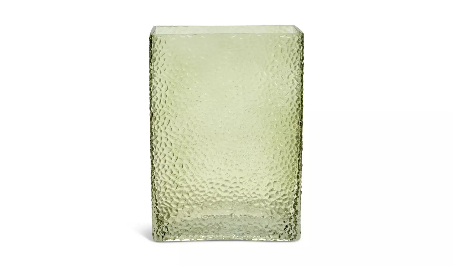 Habitat Hammered Rectangular Glass Vase - Green