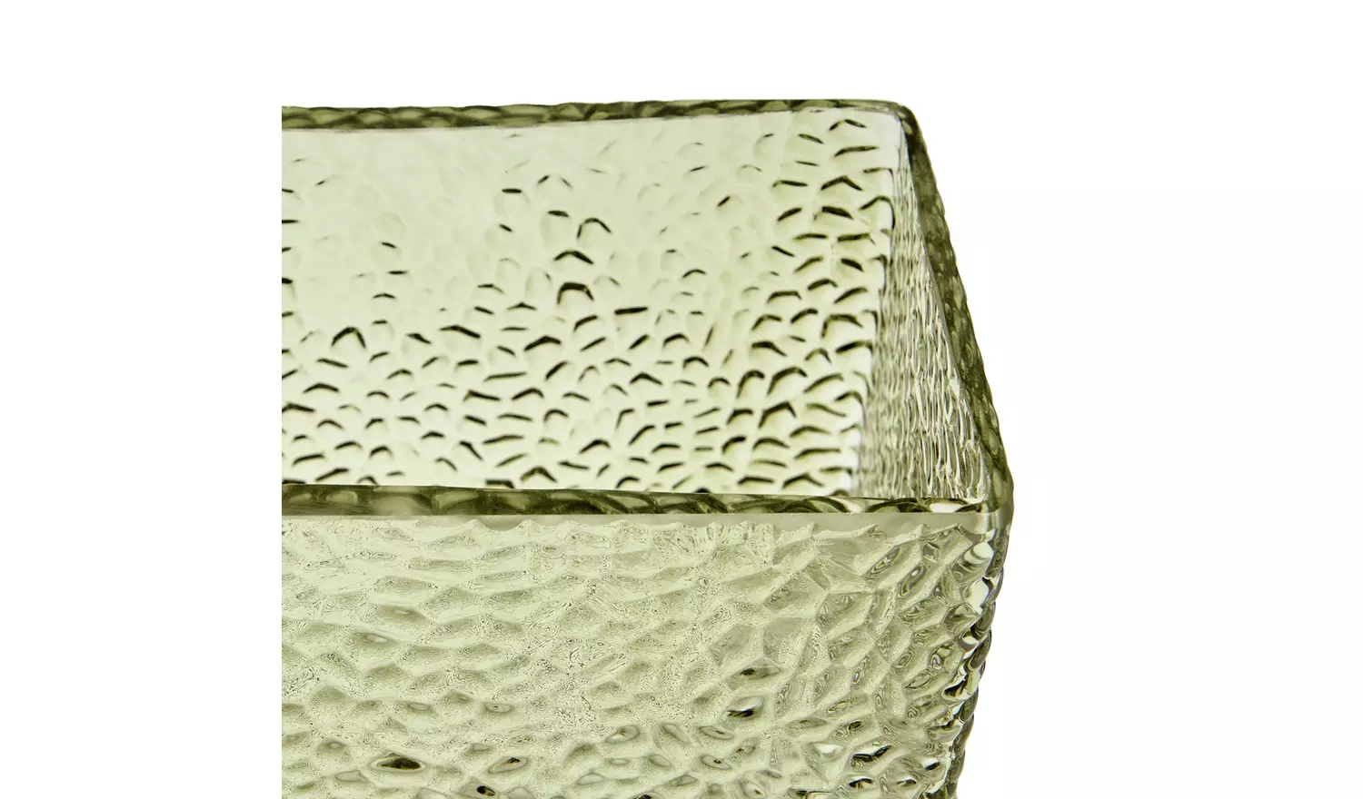 Habitat Hammered Rectangular Glass Vase - Green