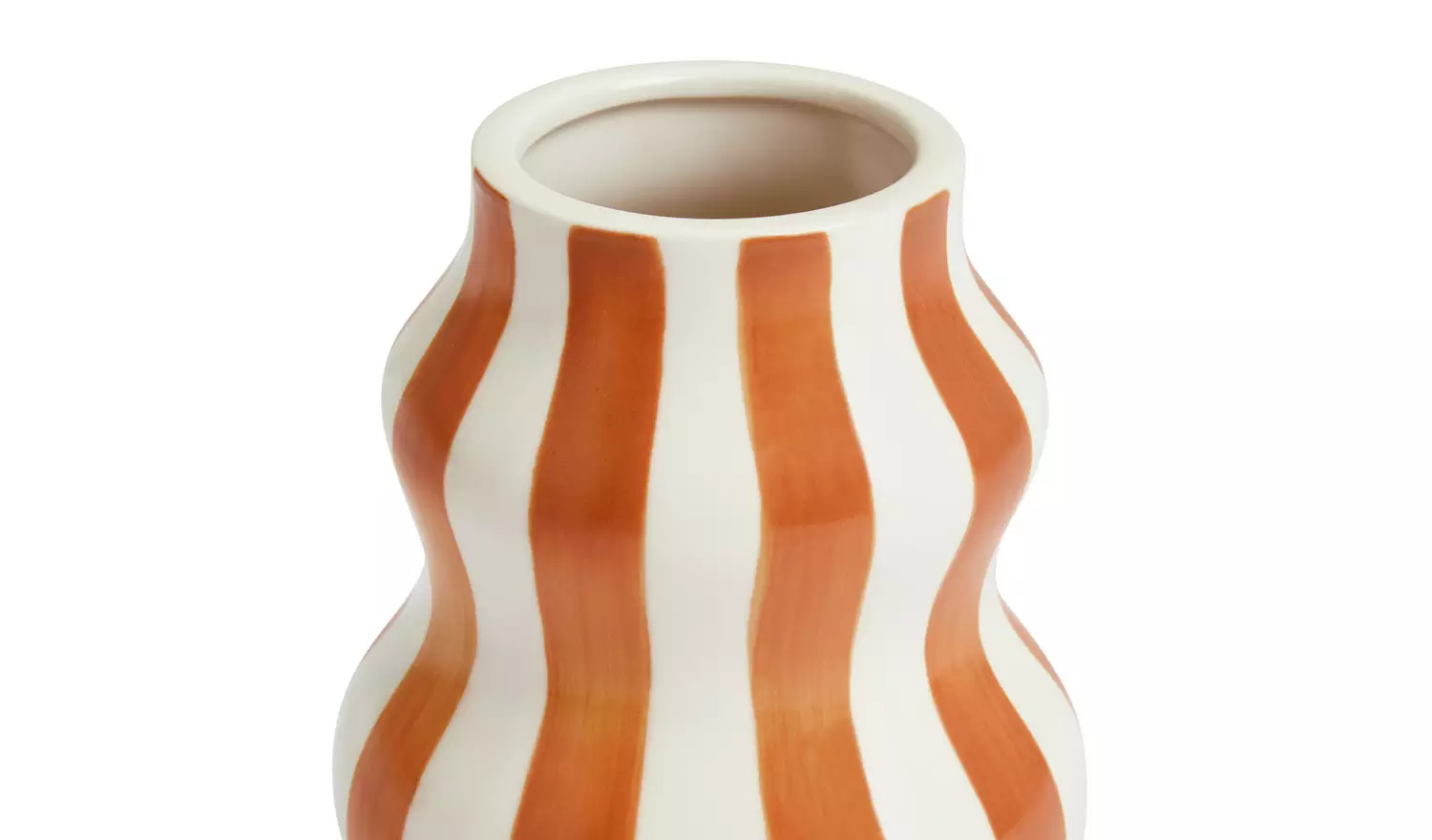 Habitat Hand Painted Stripe Vase - Rust