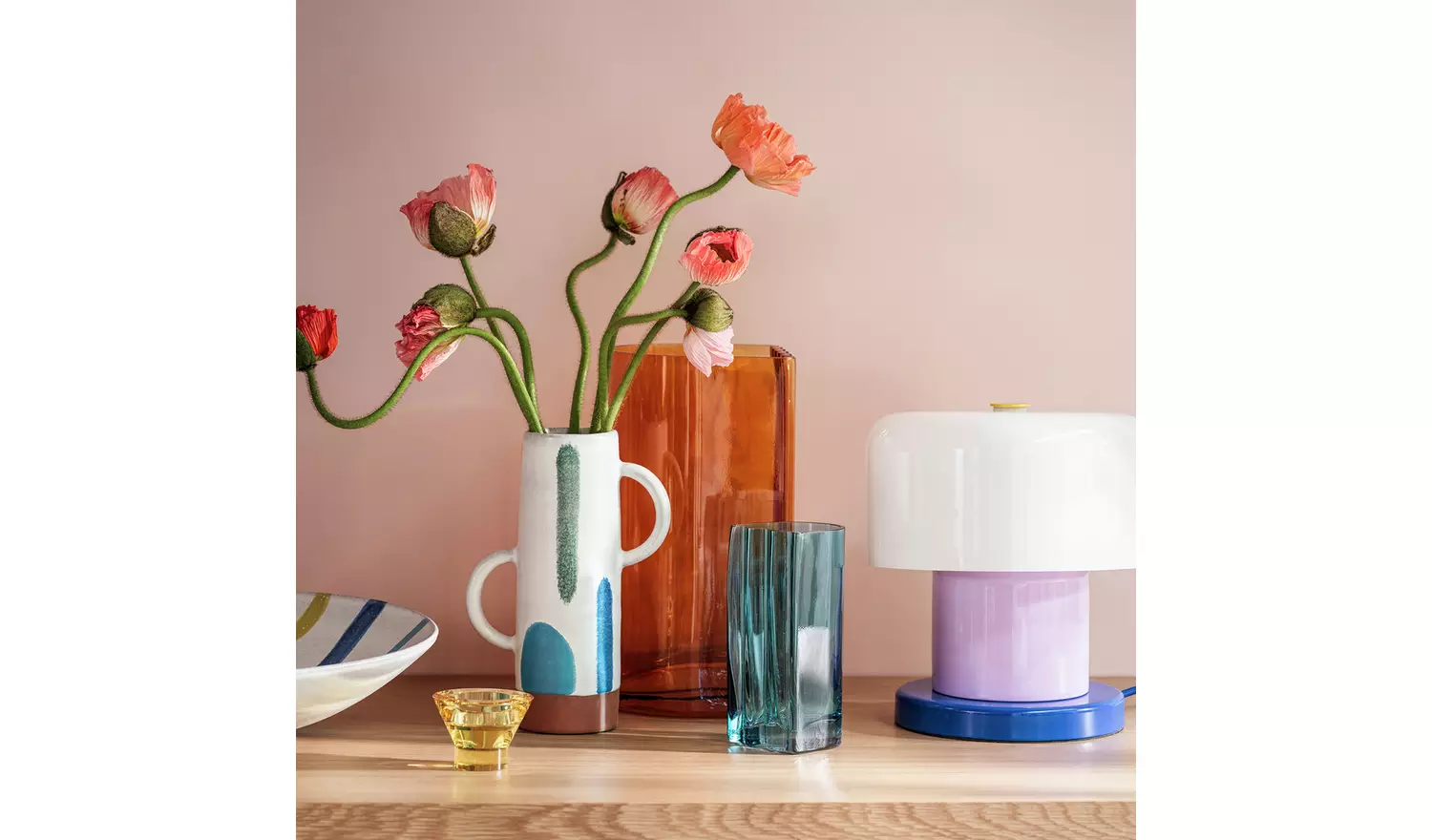 Habitat 60 Wiggle Glass Vase - Tall - Orange