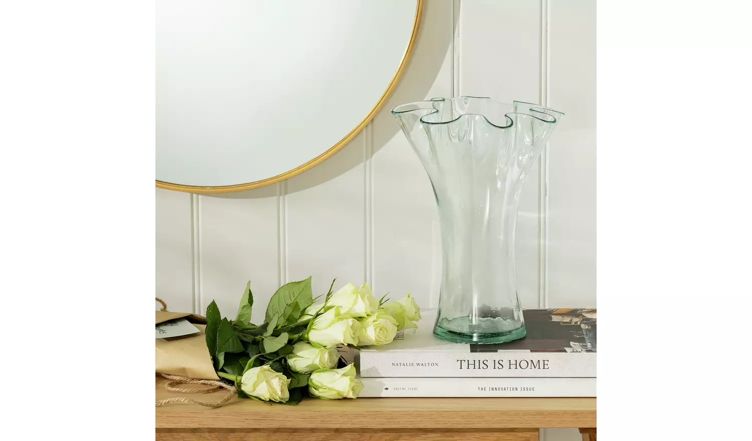 Habitat Glass Fluted Vase - Clear