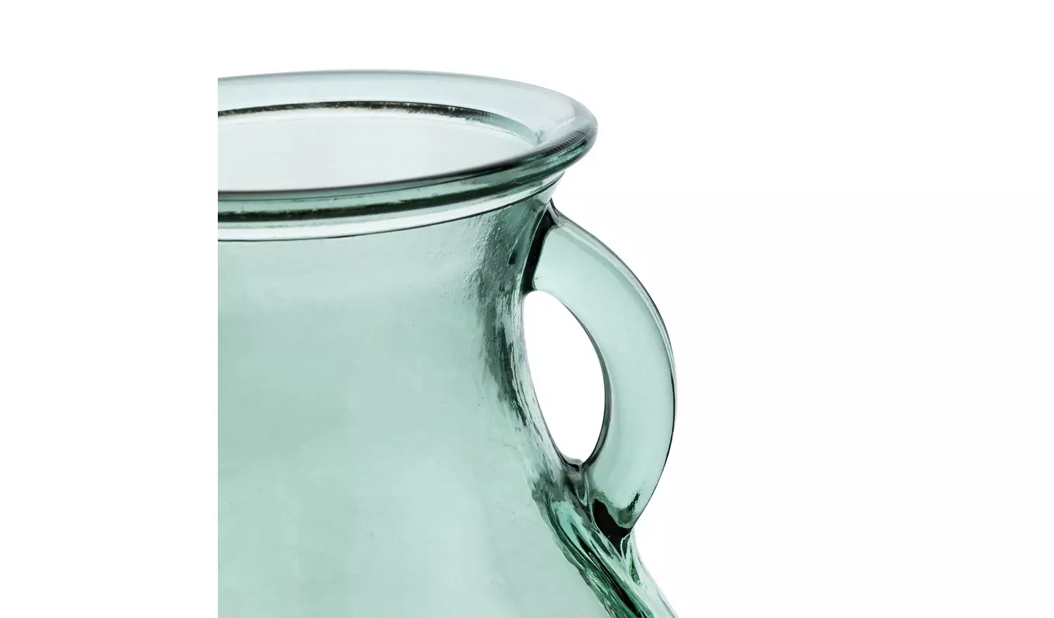 Habitat Small Handled Glass Vase - Green