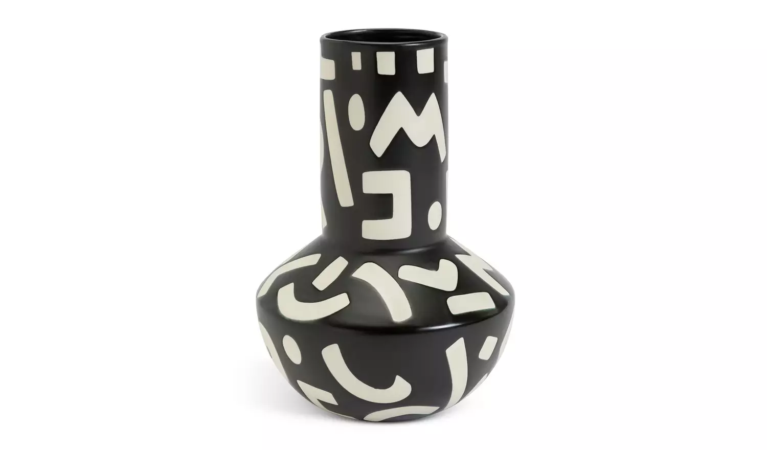 Habitat Wax Resist Shaped Vase - Black