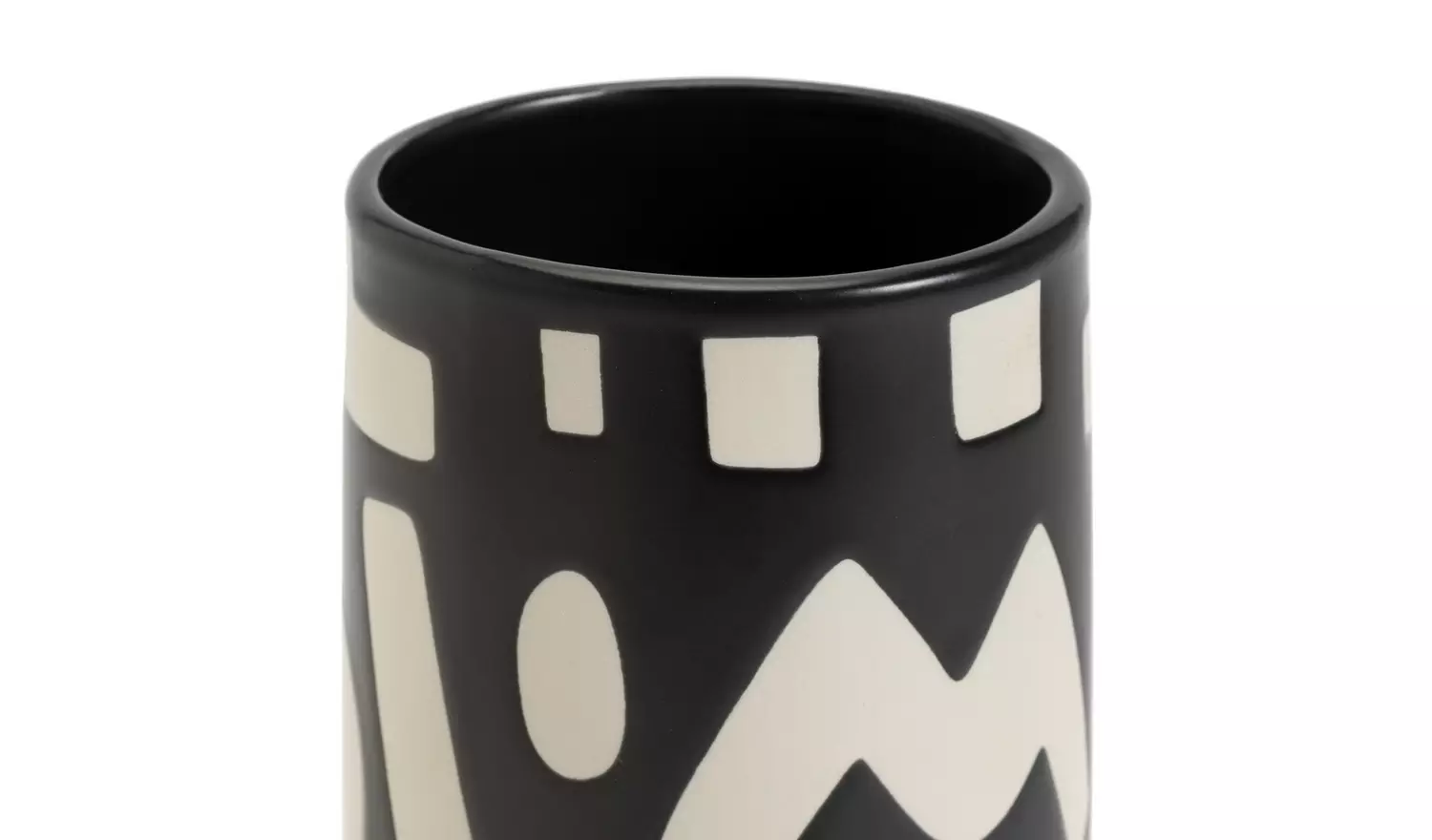 Habitat Wax Resist Shaped Vase - Black