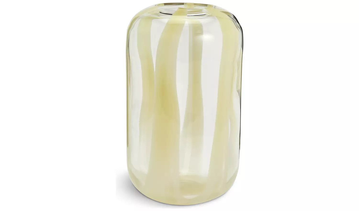Habitat Art Glass Stripe Vase - Yellow