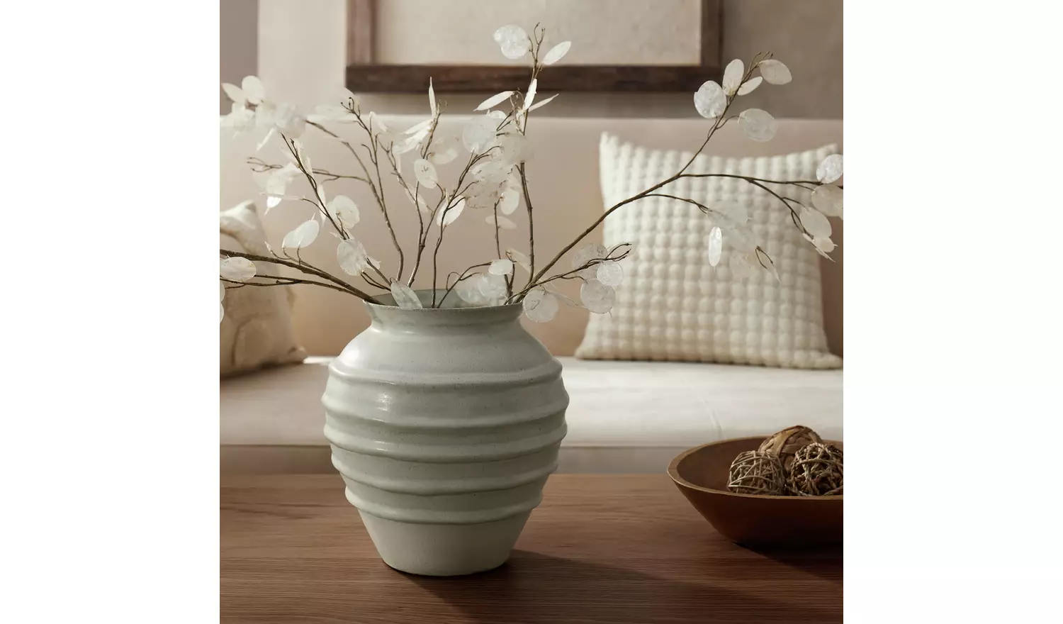 Argos Home Reactive Glaze Ceramic Vase - White
