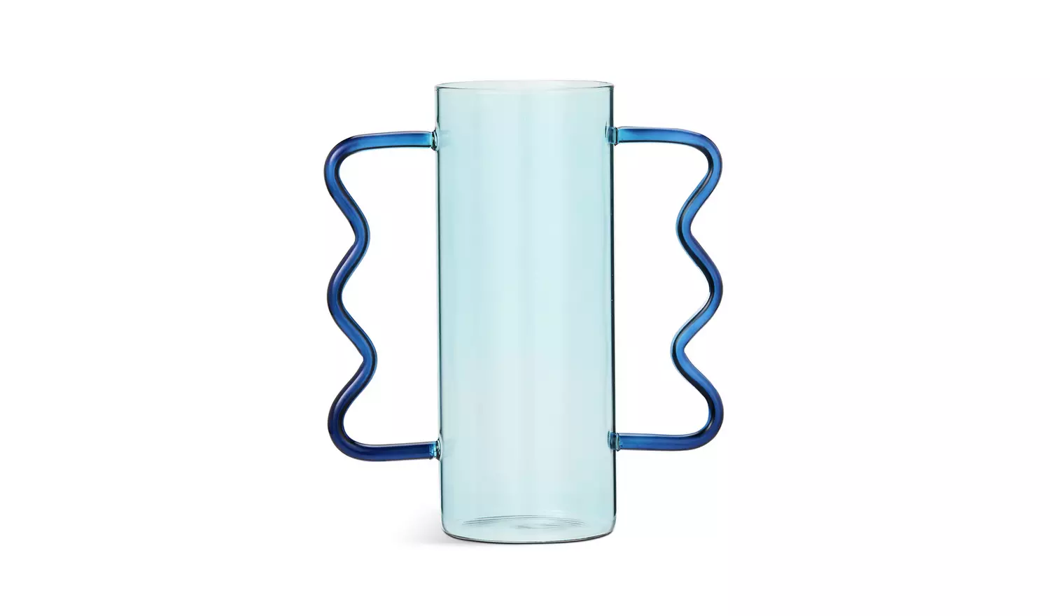 Habitat Wiggle Handled Glass Vase - Blue