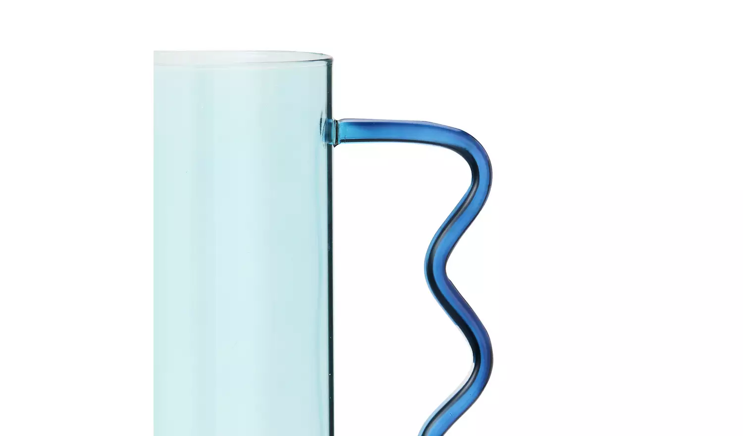 Habitat Wiggle Handled Glass Vase - Blue
