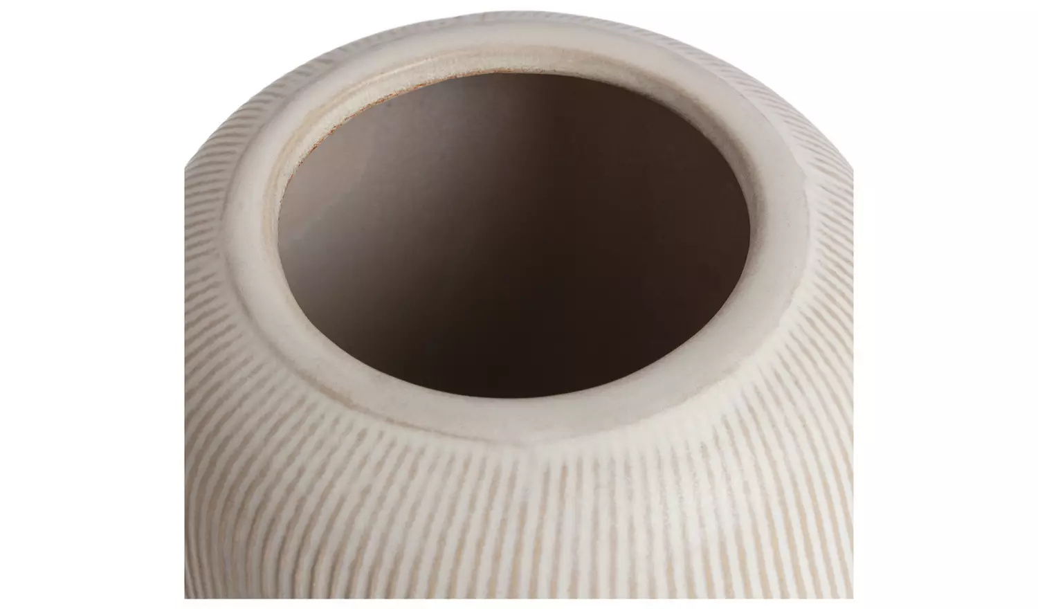 Habitat Large Ribbed Ceramic Vase - Natural