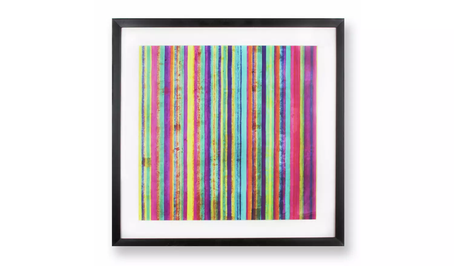 Art for the Home Neon Stripe Framed Print - 50x50cm