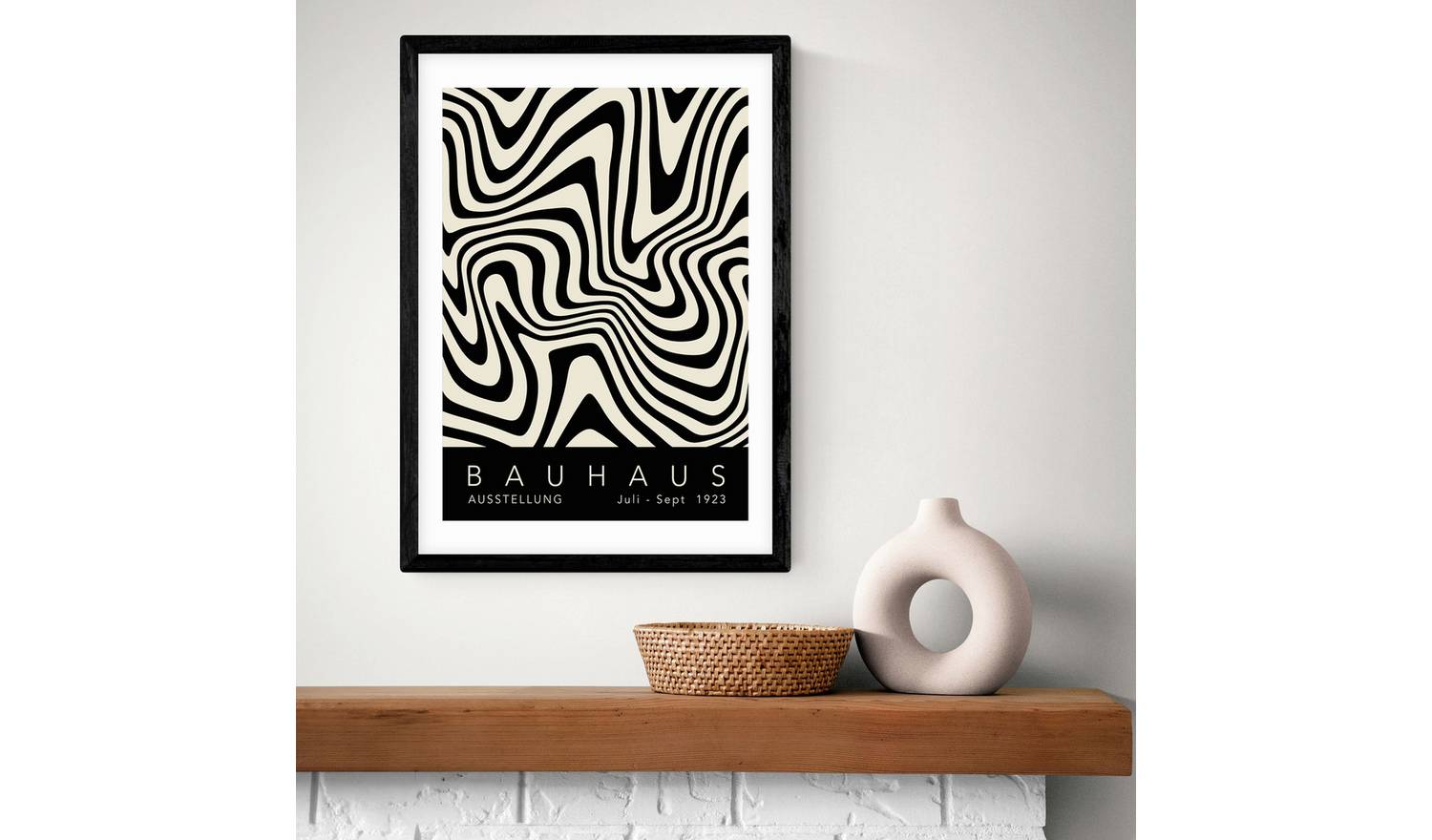 East End Prints Bauhaus Black Black Frame Art Print - A2