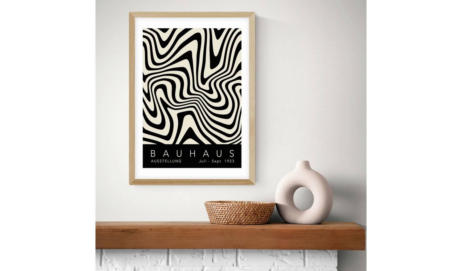 East End Prints Bauhaus Black Oak Frame Art Print - A3