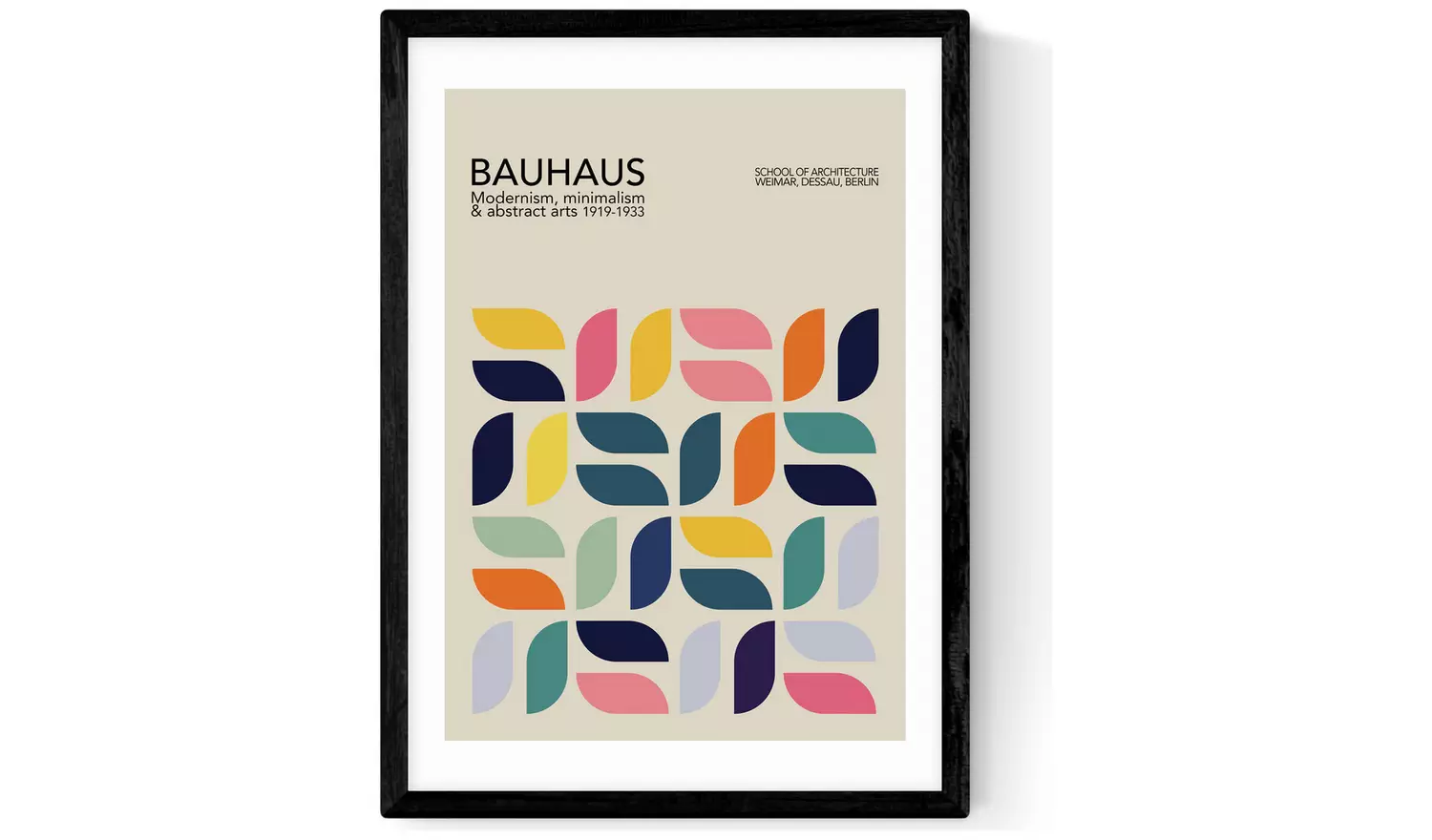 East End Prints Bauhaus Petals Black Frame Art Print - A3