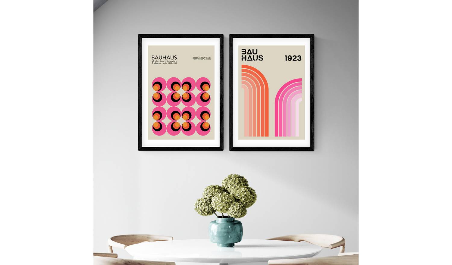 East End Prints Bauhaus Twin Set Black Frame Art Print - A3