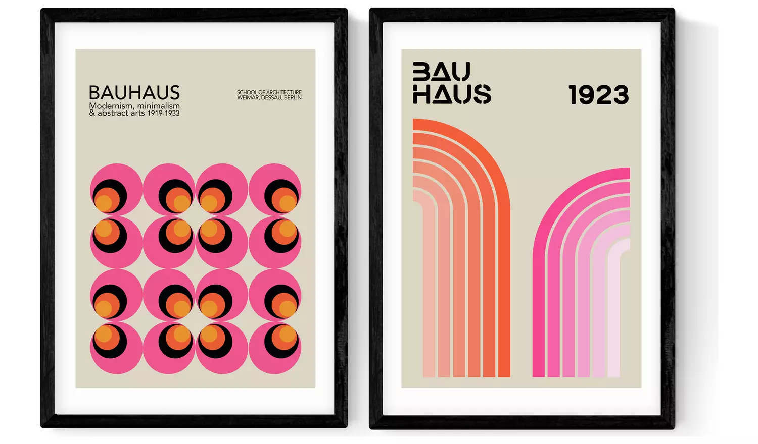 East End Prints Bauhaus Twin Set Black Frame Art Print - A3