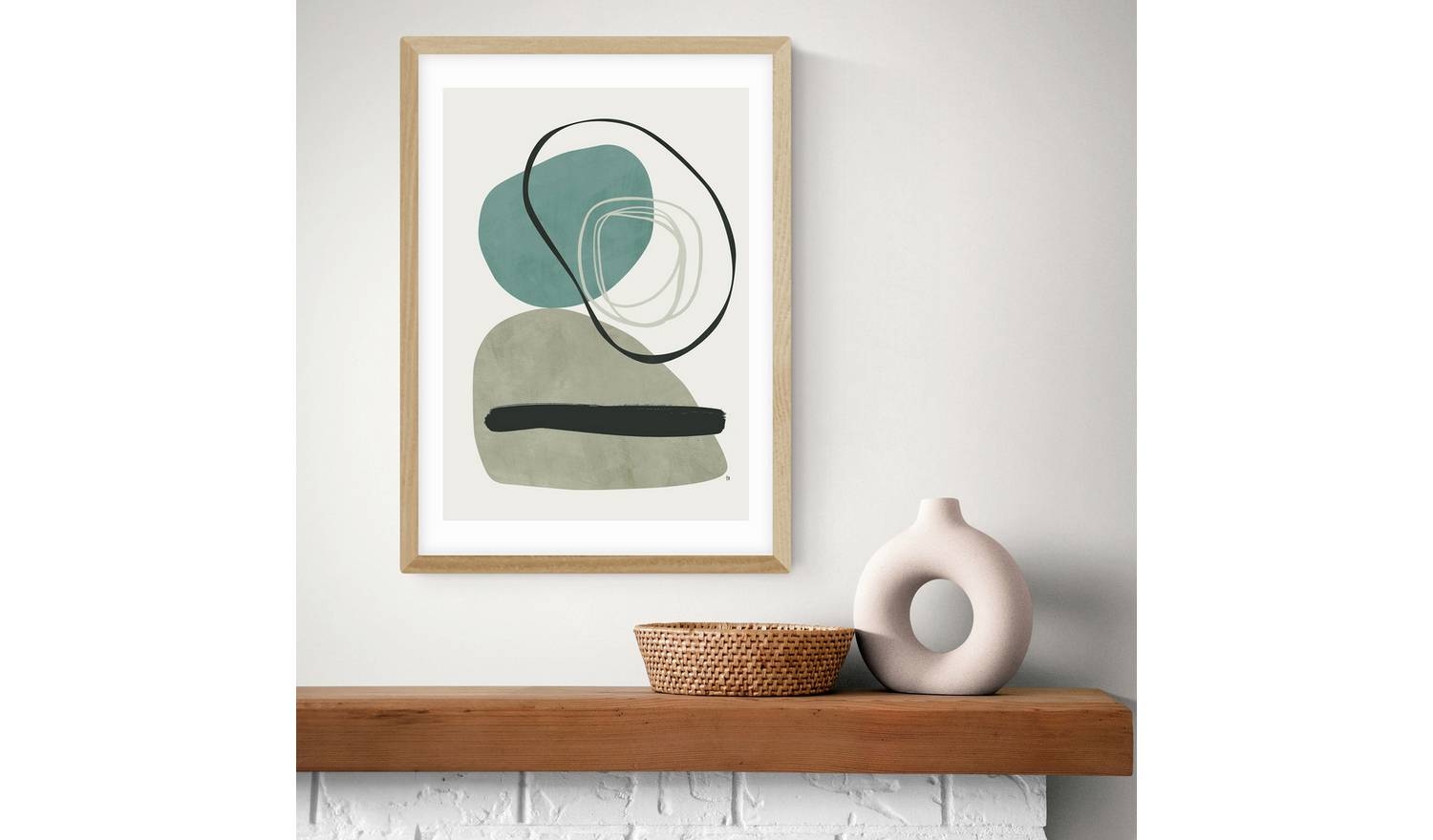 East End Prints Calo Oak Frame Art Print - A3