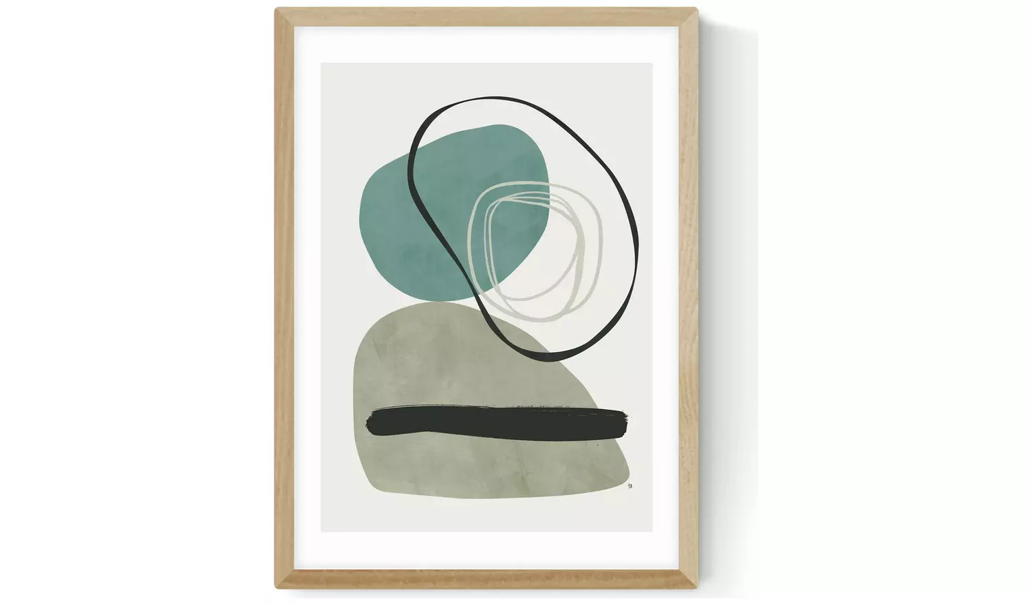 East End Prints Calo Oak Frame Art Print - A3