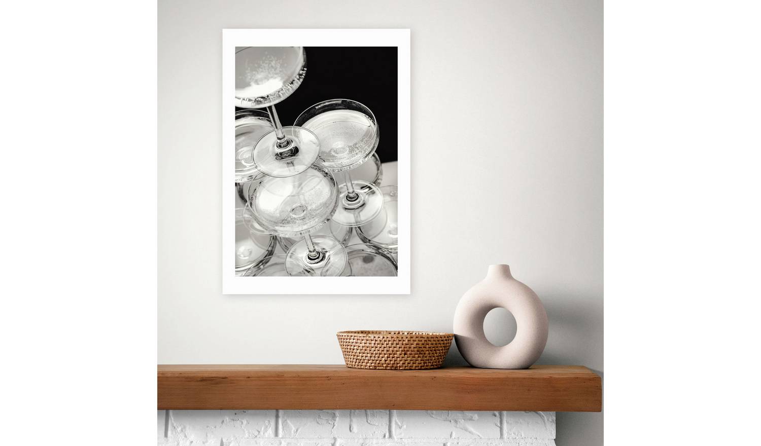 East End Prints Champagne Black & White Art Print - A2