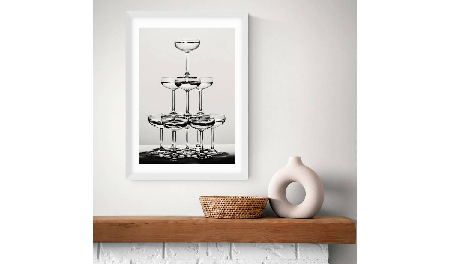 East End Prints Champagne II White Frame Art Print - A3