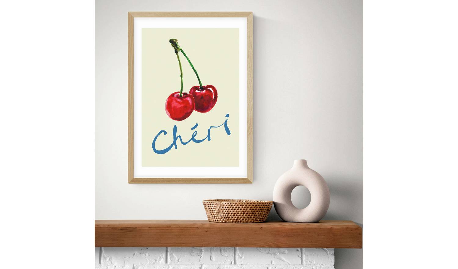 East End Prints Cheri Oak Frame Art Print - A2