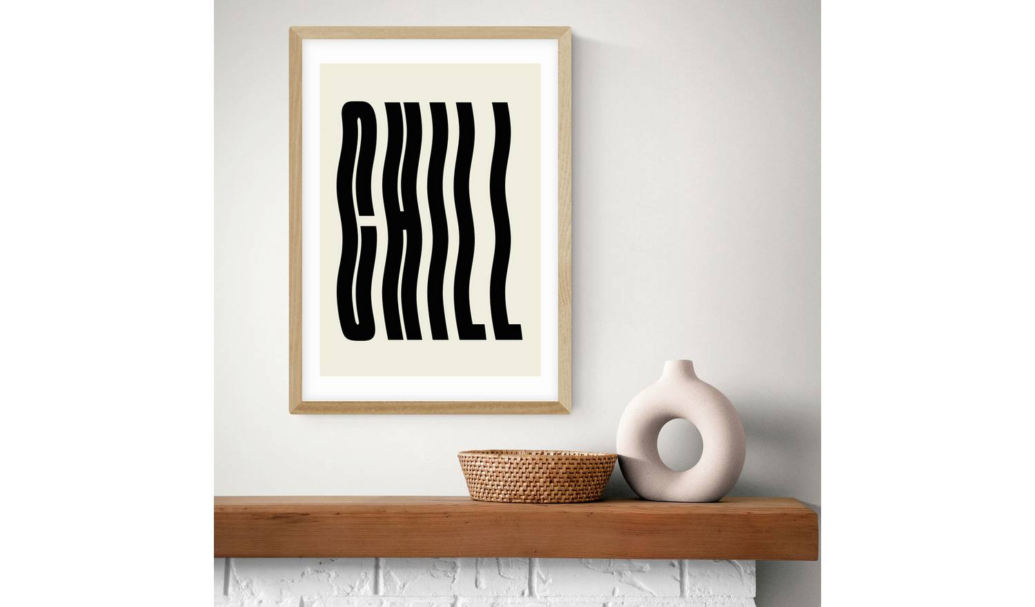 East End Prints Chill Oak Frame Art Print - A3