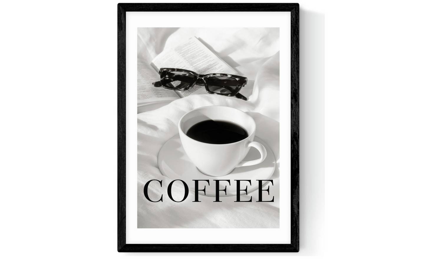 East End Prints Coffee in Bed Black Frame Art Print - A3