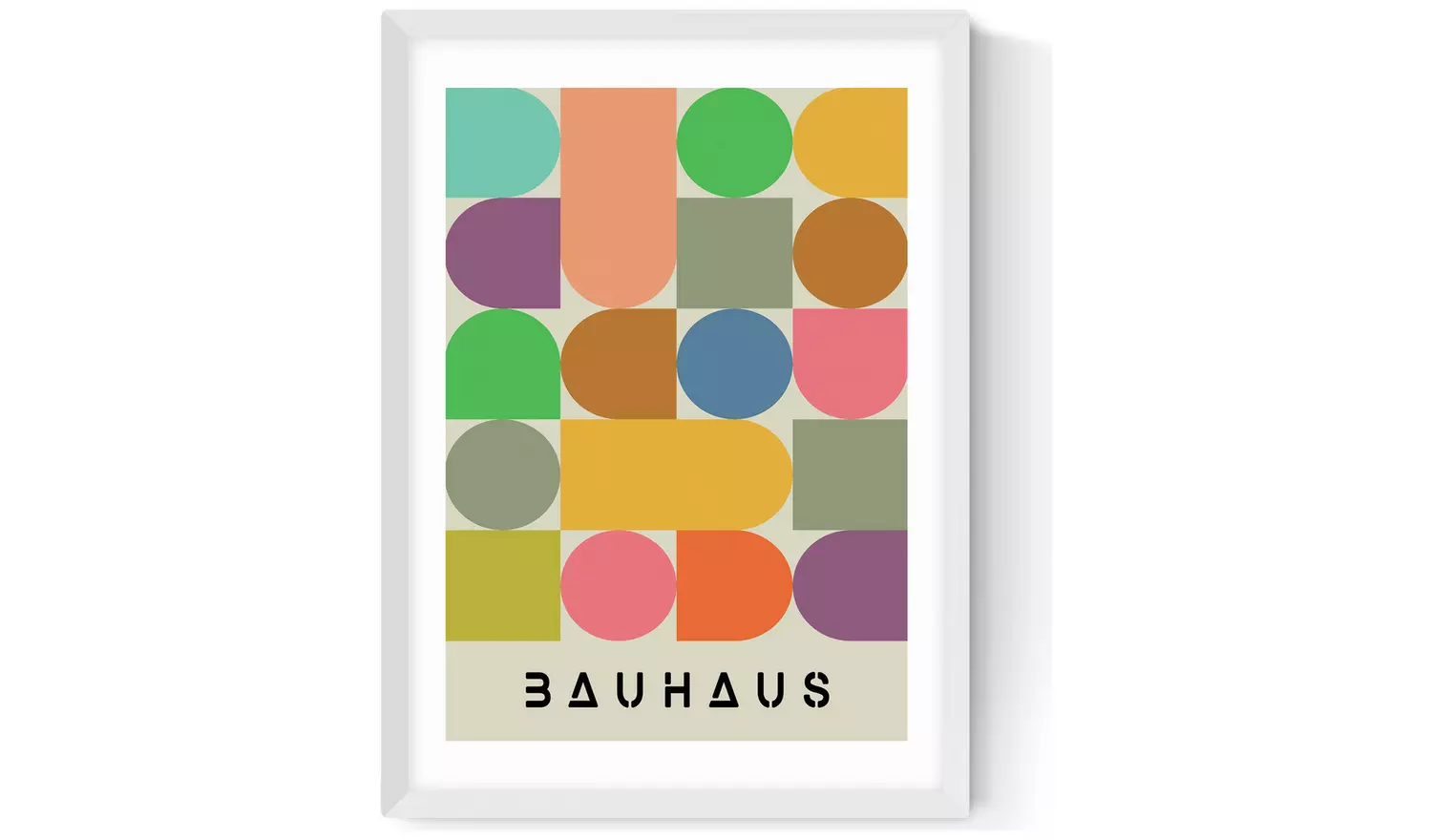 East End Prints Colourful Bauhaus White Frame Art Print - A2