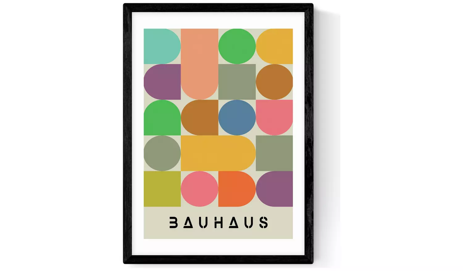 East End Prints Colourful Bauhaus Black Frame Art Print - A3