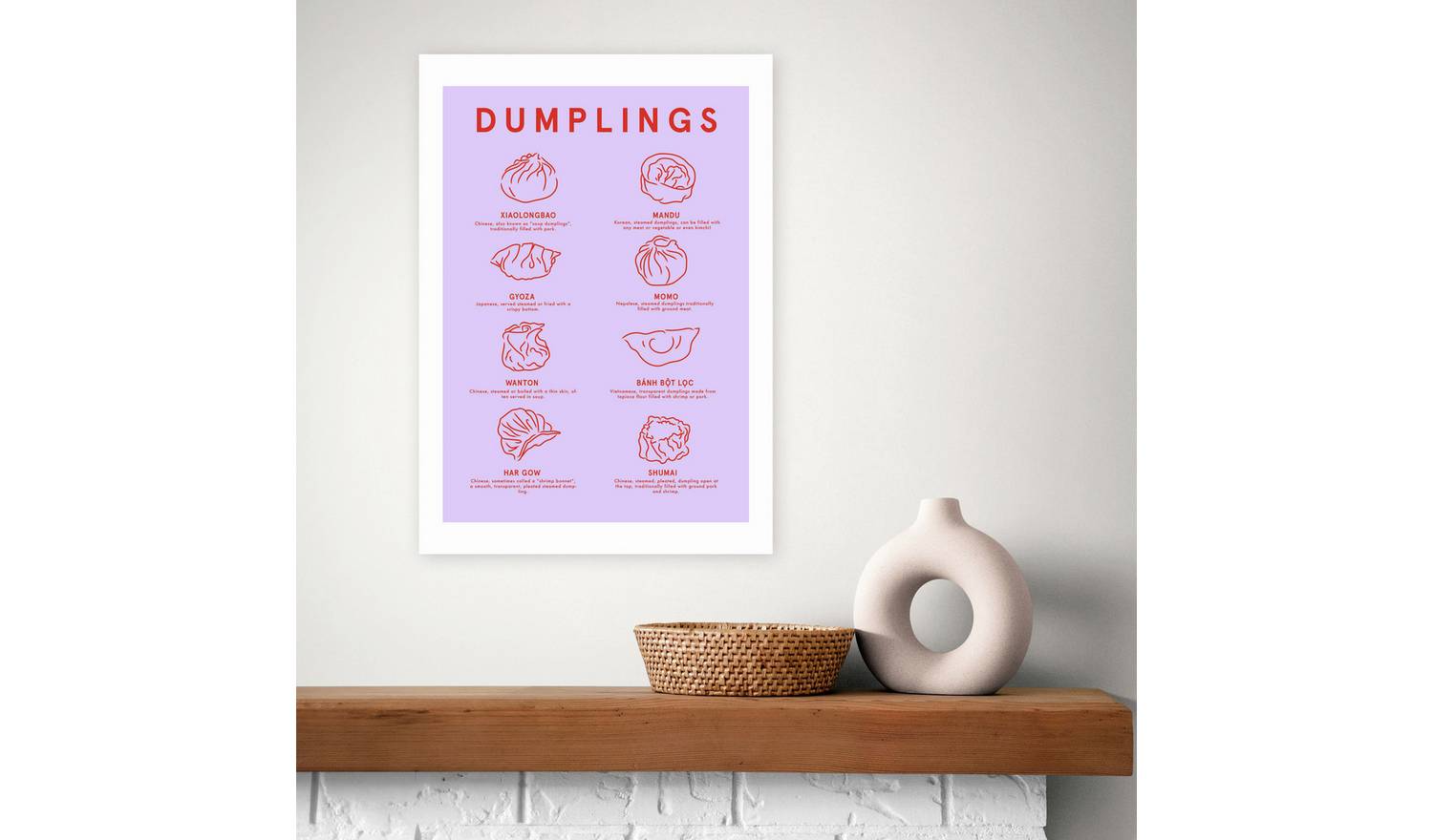 East End Prints Dumplings Menu Art Print - A2