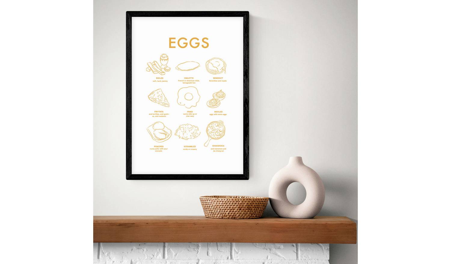 East End Prints Eggs II Black Frame Art Print - A2