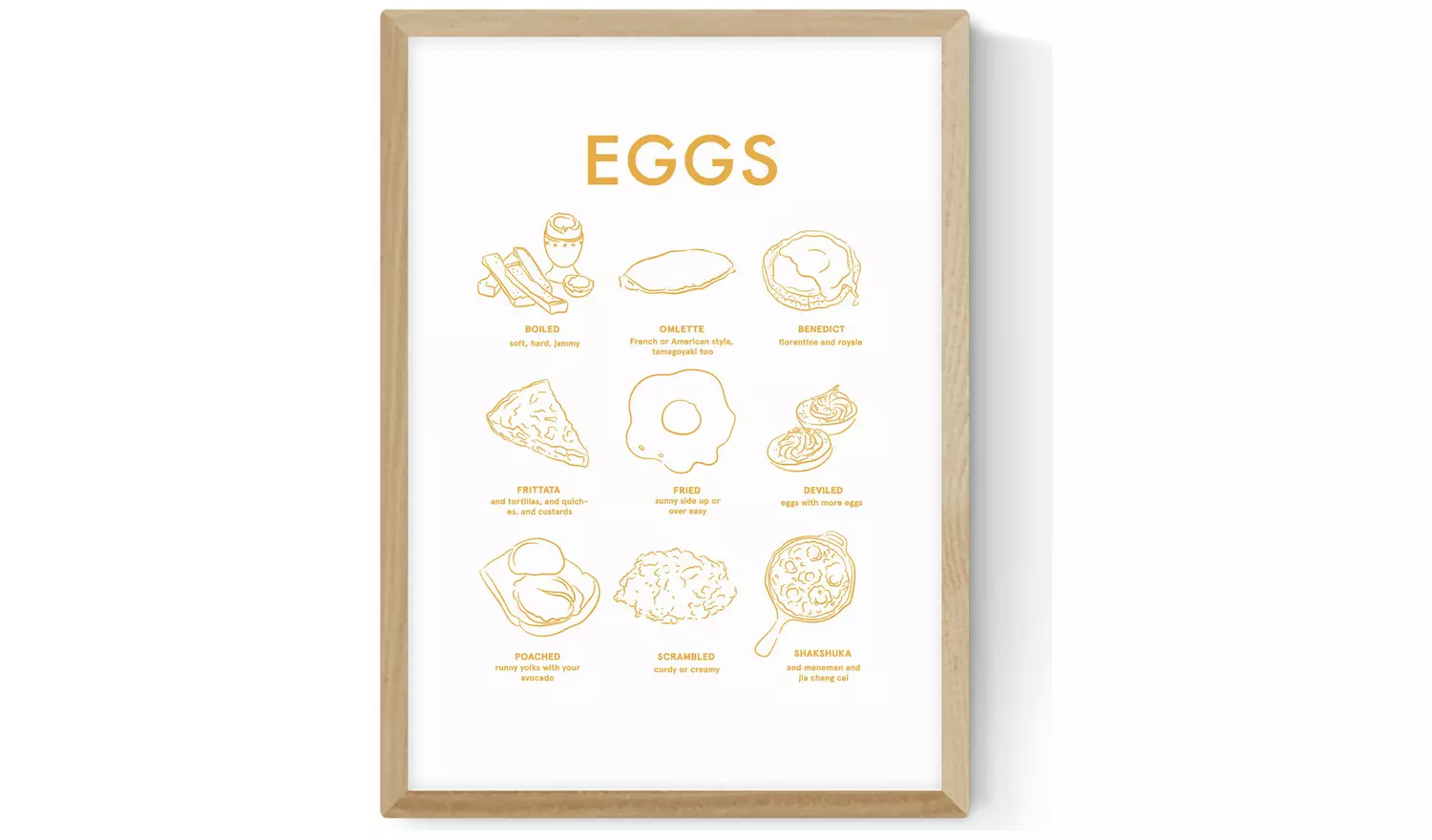 East End Prints Eggs II Oak Frame Art Print - A2