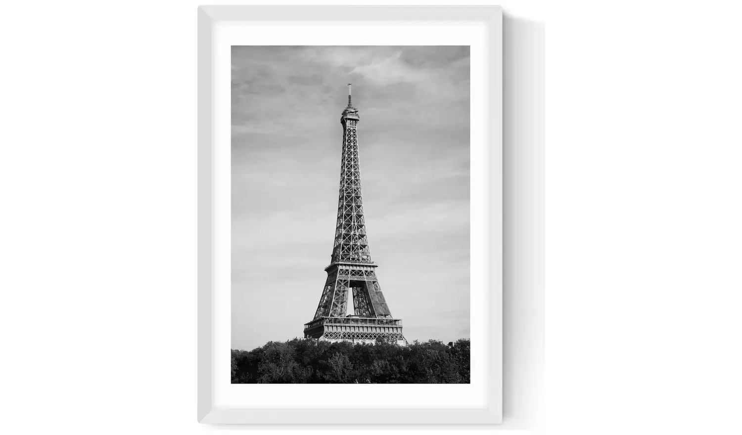 East End Prints Eiffel Tower White Frame Art Print - A2