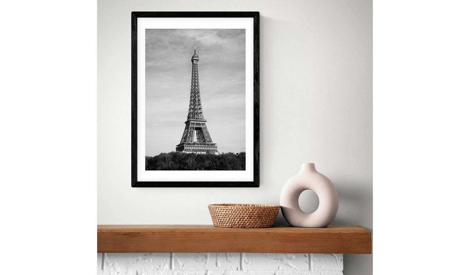 East End Prints Eiffel Tower Black Frame Art Print - A3