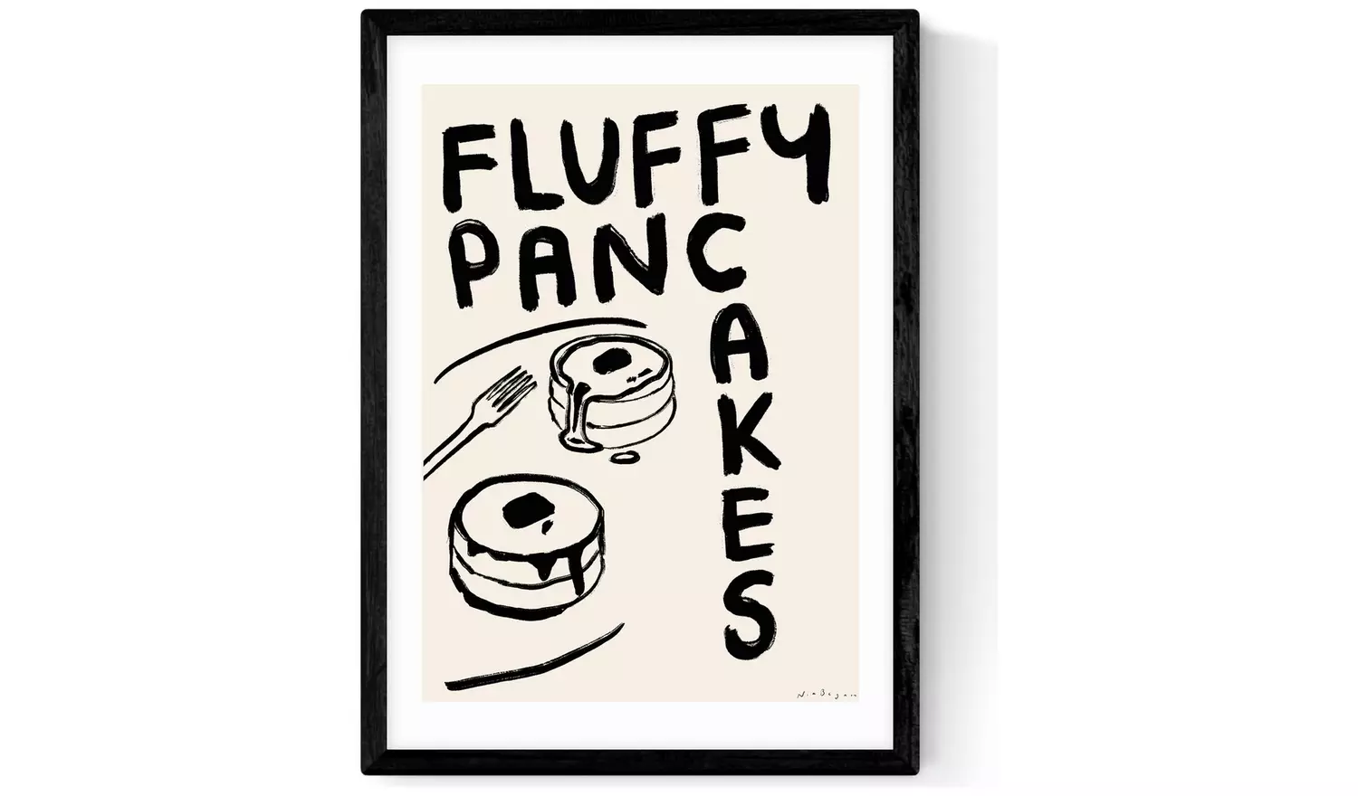 East End Prints Fluffy Pancakes Black Frame Art Print - A2
