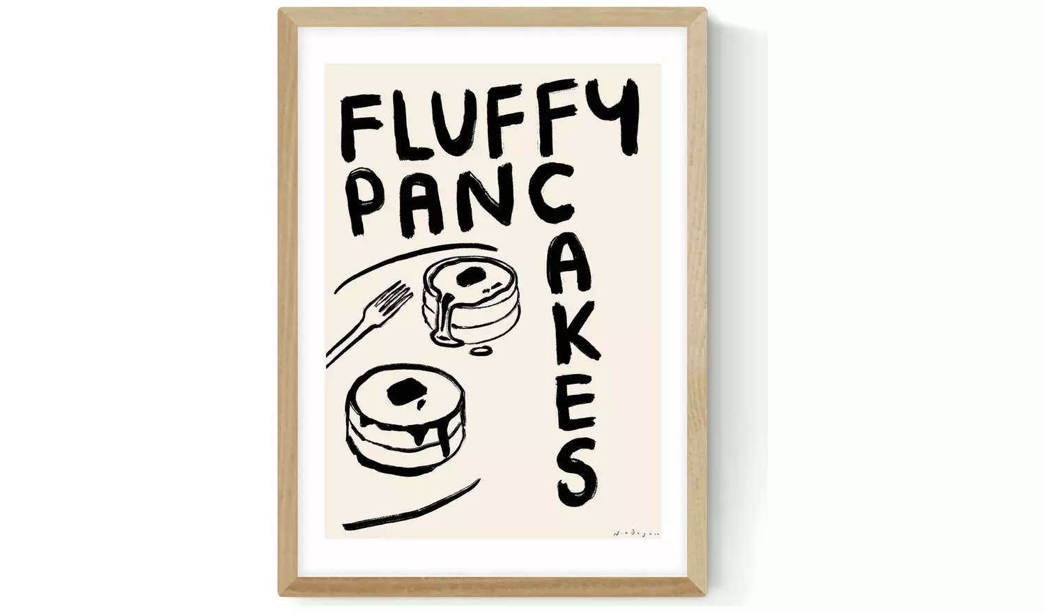 East End Prints Fluffy Pancakes Oak Frame Art Print - A2