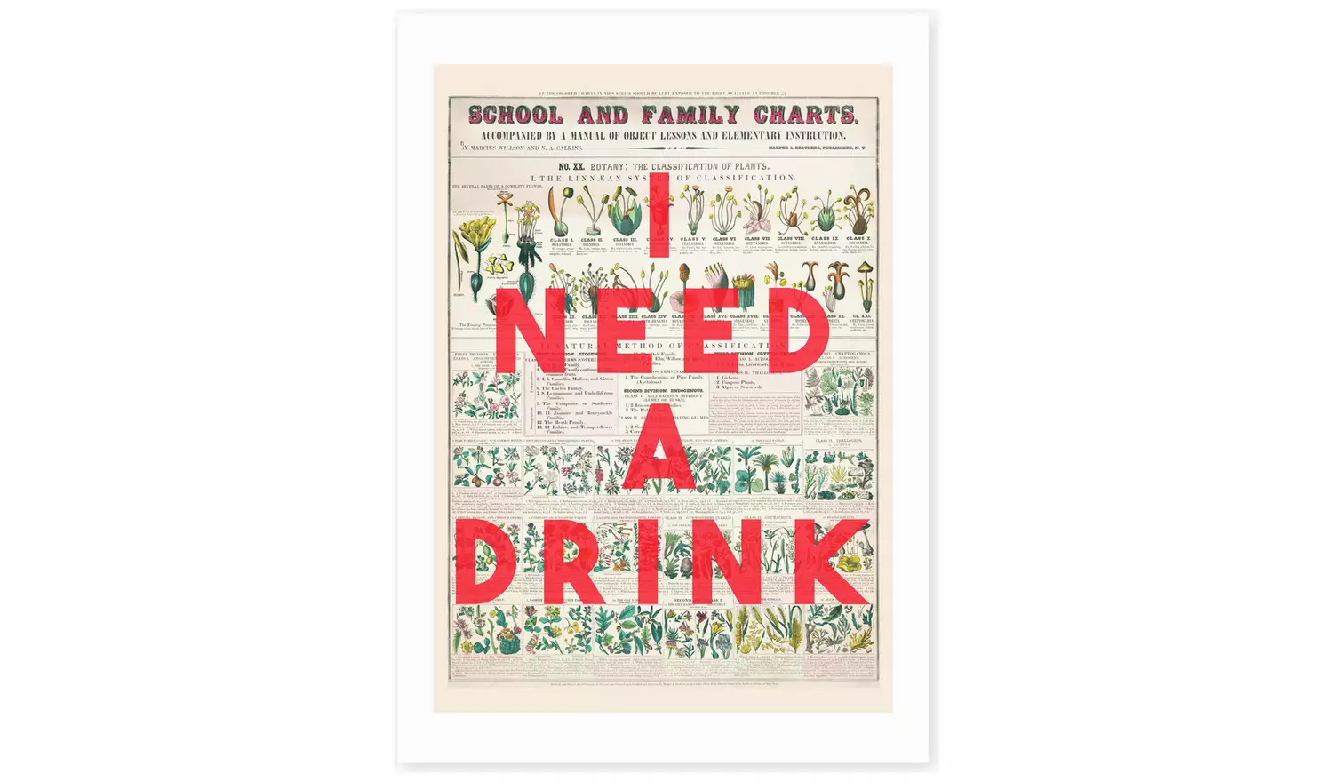 East End Prints I Need A Drink Art Print - A3