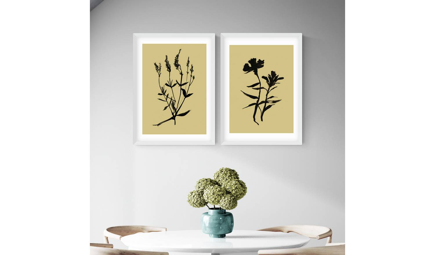 East End Prints Inky Botanical White Frame Art Print - A2