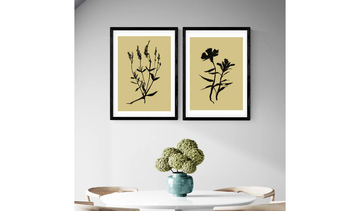 East End Prints Inky Botanical Black Frame Art Print - A3