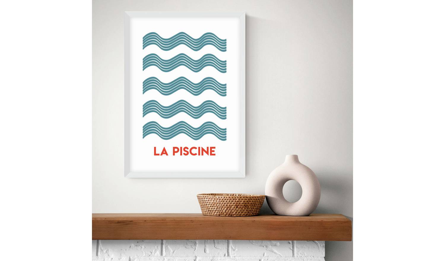 East End Prints La Piscine White Frame Art Print - A3