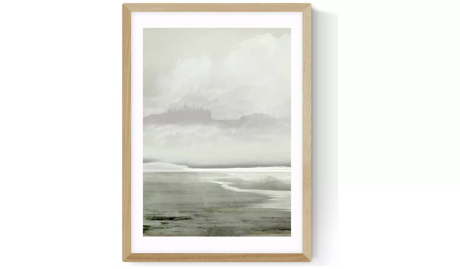 East End Prints Lakes Oak Frame Art Print - A3