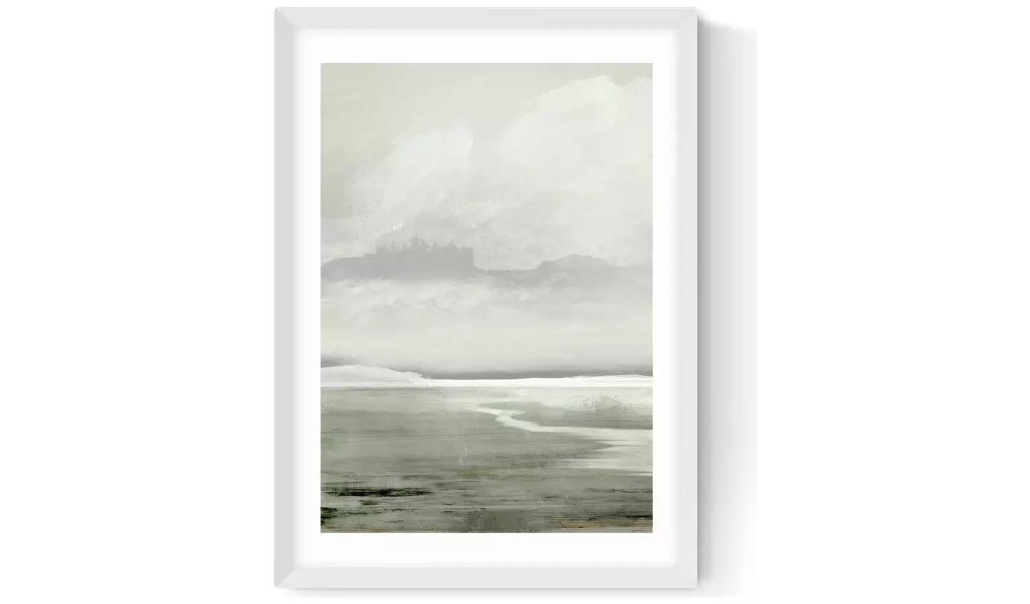 East End Prints Lakes White Frame Art Print - A3