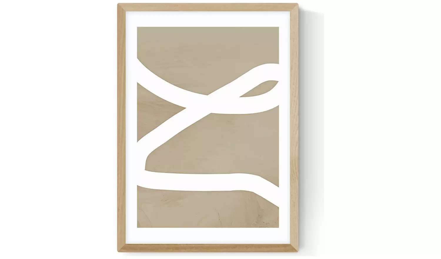 East End Prints Lines Oak Frame Art Print - A2