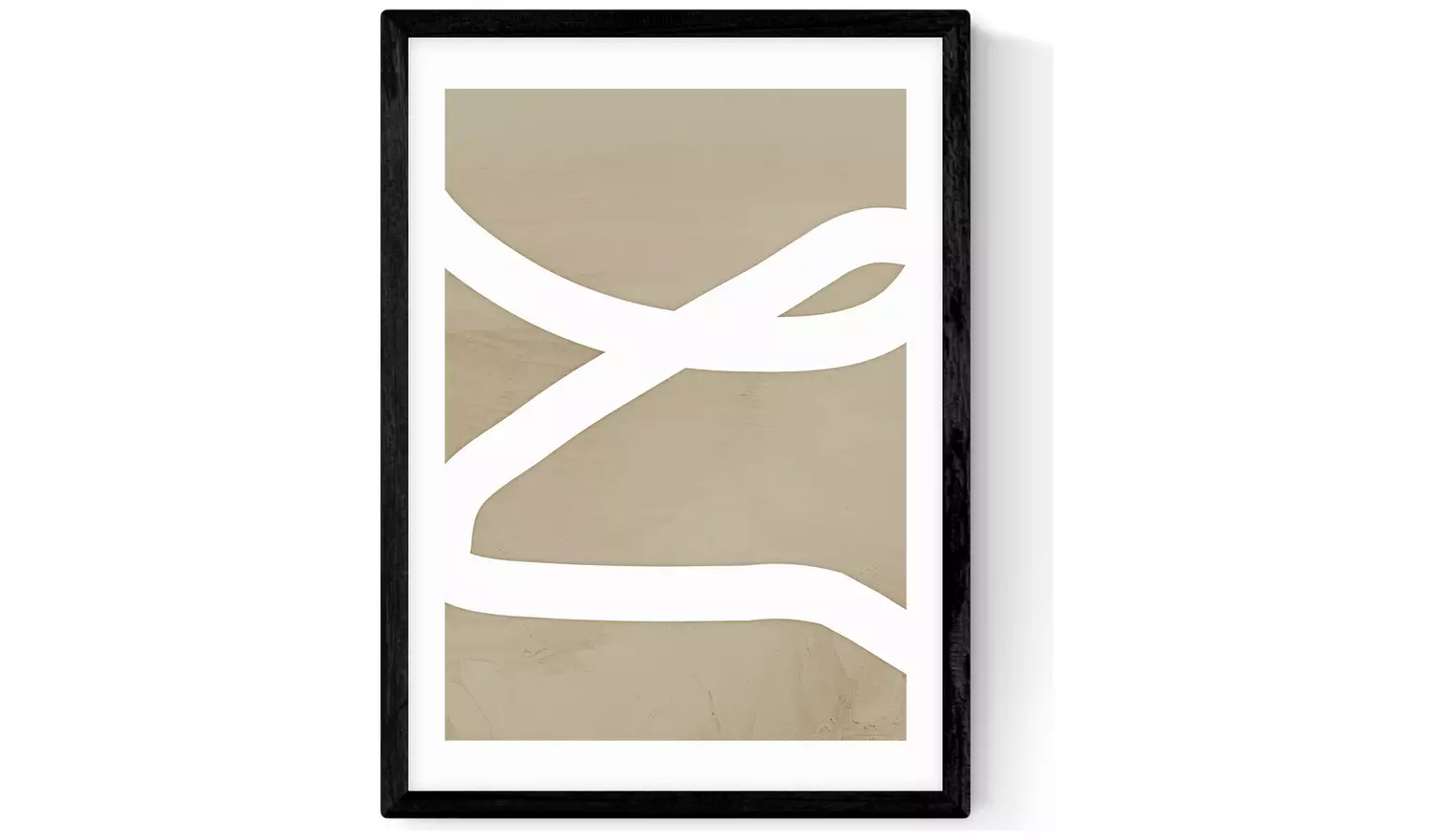 East End Prints Lines Black Frame Art Print - A3