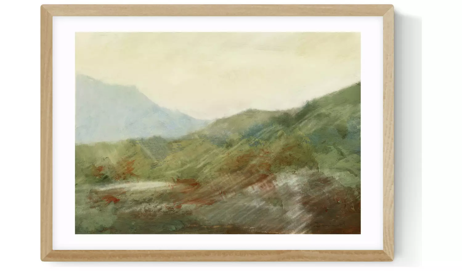 East End Prints Moor Path Oak Frame Art Print - A3