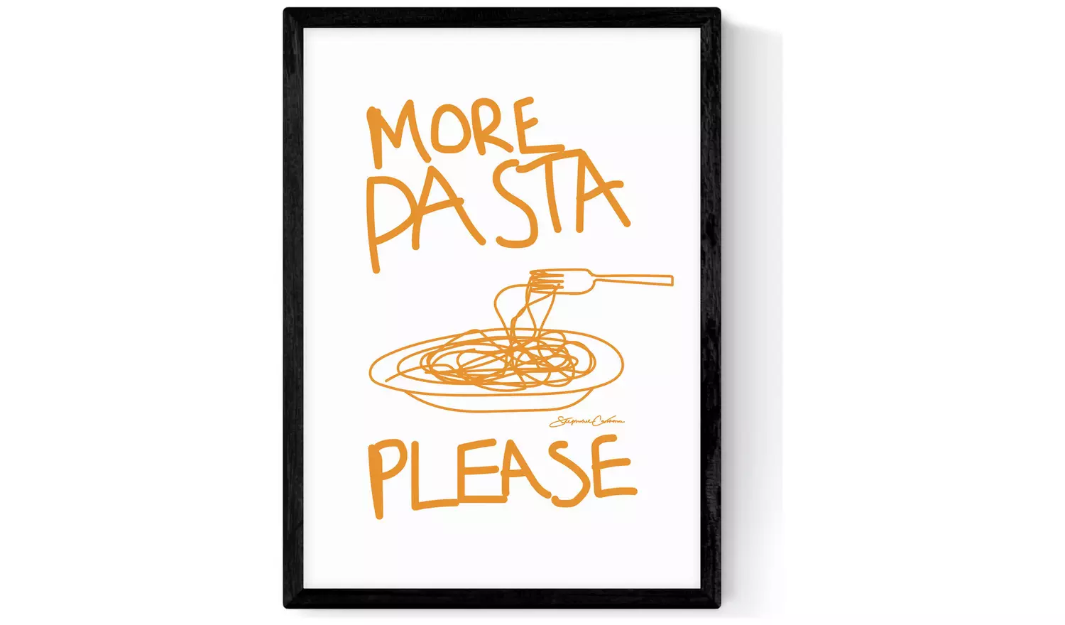 East End Prints More Pasta Please Black Frame Art Print - A2