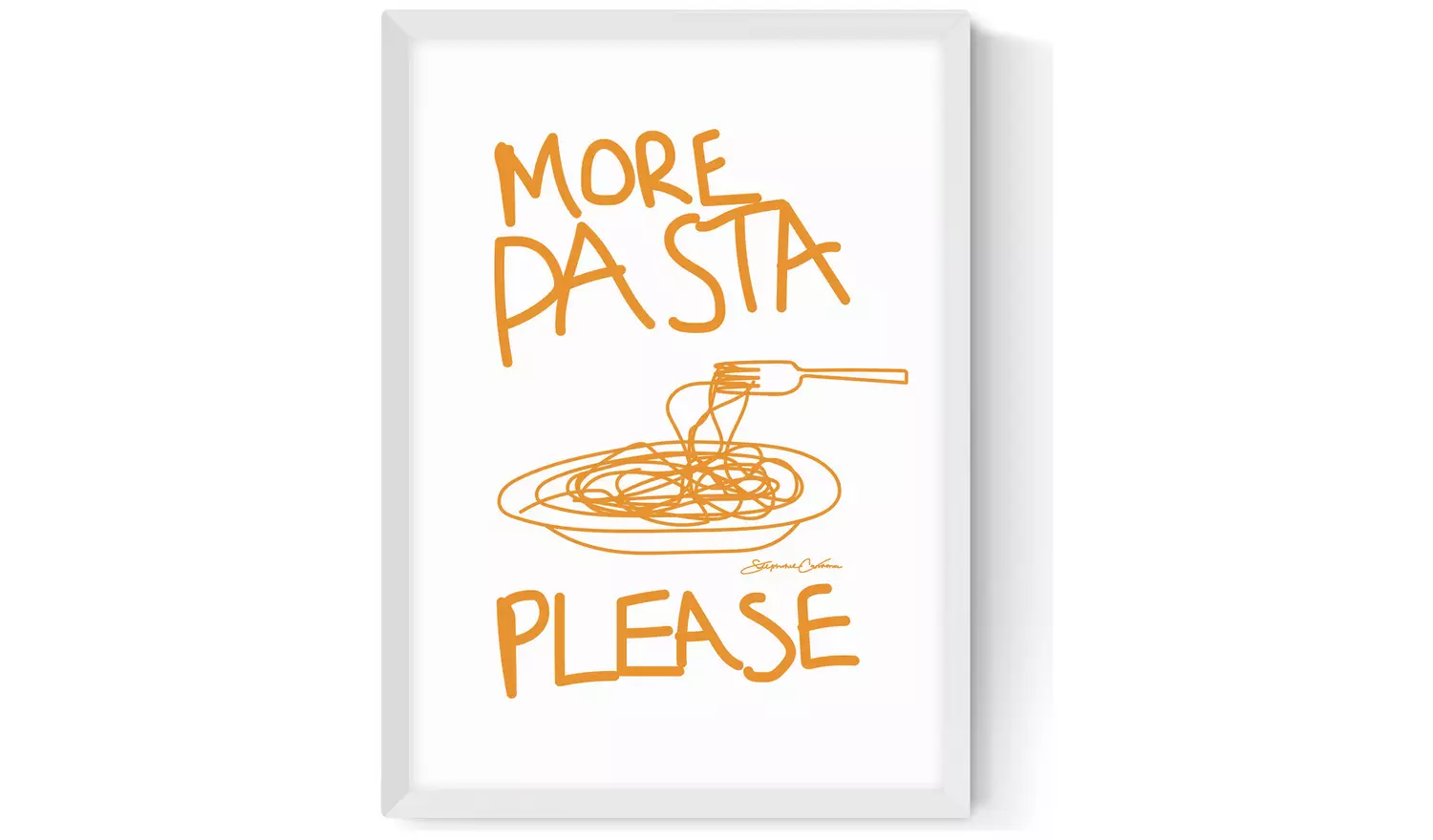East End Prints More Pasta Please White Frame Art Print - A2