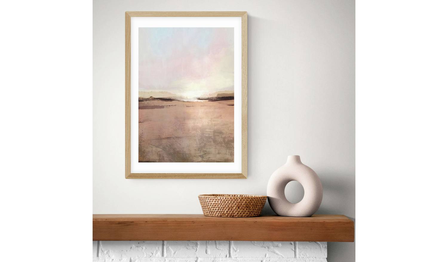 East End Prints New Dawn Oak Frame Art Print - A2