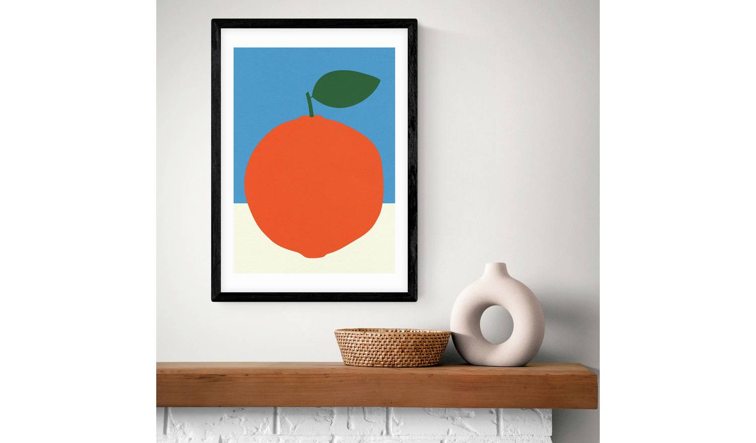 East End Prints Orange Black Frame Art Print - A3