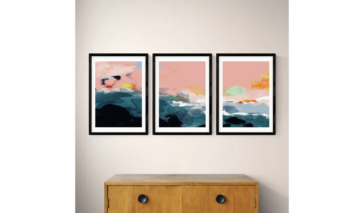 East End Prints Landscape Black Frame Art Print Set - A2